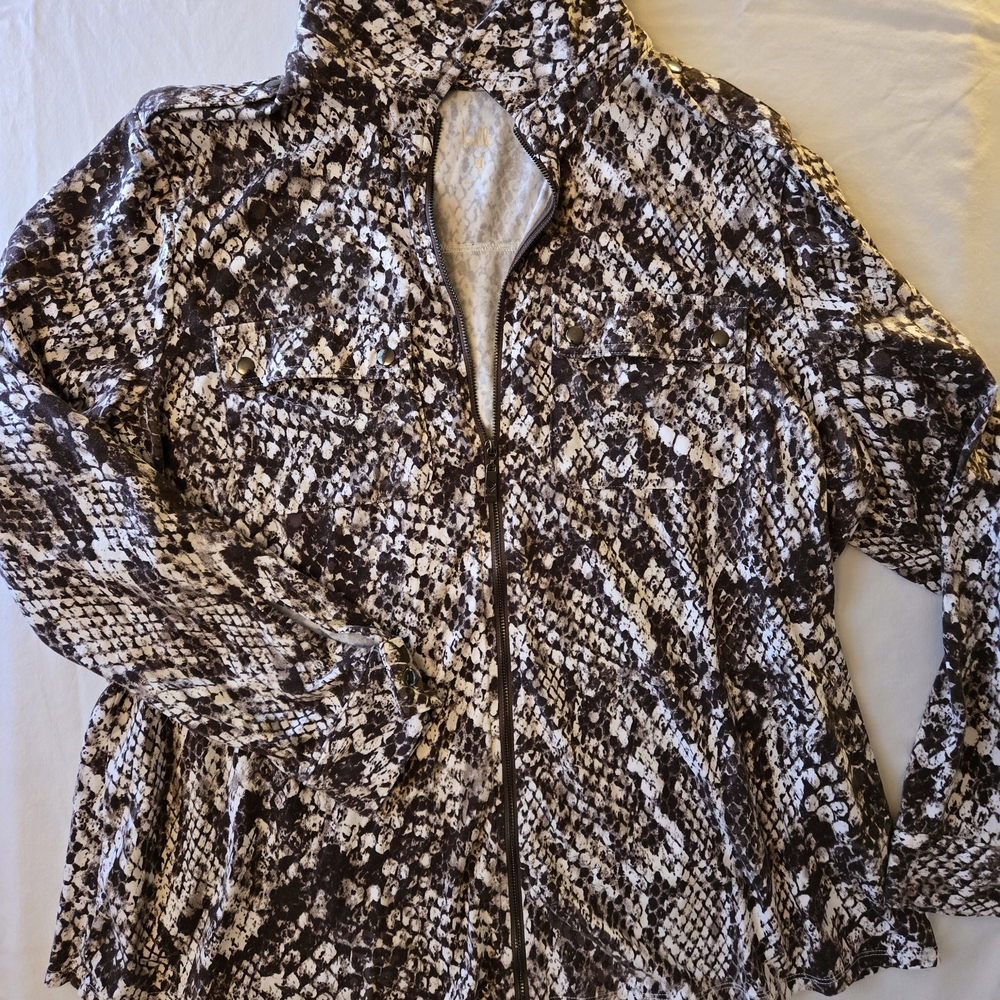 Belle by Kim Gravel Snakeskin Puffer Jacket